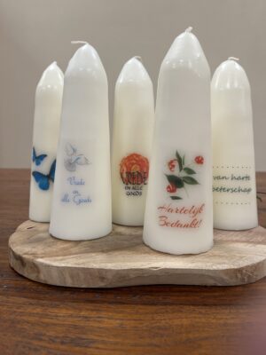 Kaars bedrukt met tekst of plaatje dik