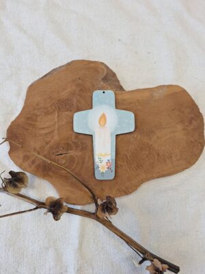 Wiegekruis Kaarsje - 13 X 9 cm