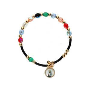 Armband multicolor / verguld + medaille