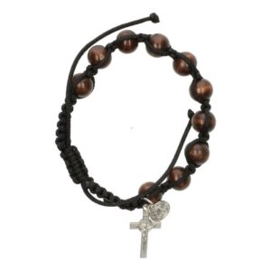Armband/koord - H Benedictus - hout bruin (4 kleuren)