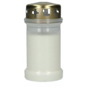 Kaars Grafkaars - vergulde deksel - wit - zonder afbeelding