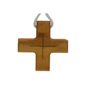 Kruisje op koord - 33 X 33 mm - Olijvenhout