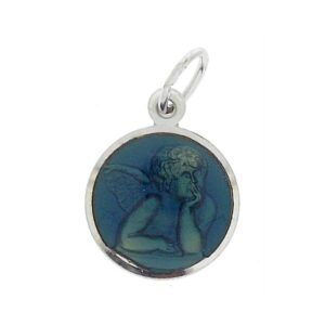 Medaille Engel - 12 mm - Email blauw