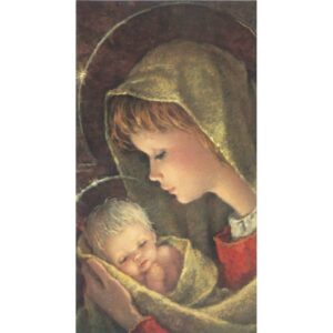 Prentje - O.L.V. met kind - 10.5 X 5.7 cm