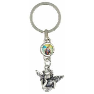 Sleutelhanger Engel + Med. H Kristoffel
