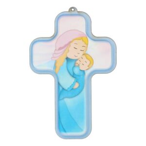 Wiegekruis - 13 X 9 cm - OLV met kind