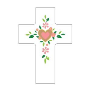 Witte muur kruis "je vult mijn hart"