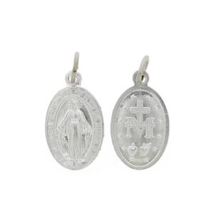 Zakje met 100 Med. 18 mm Ov - Wonderbare - Alu/Verzilverd