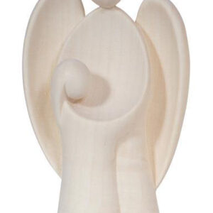 Beeld Engelbewaarder/meisje - houtsnij/natuur - 9cm