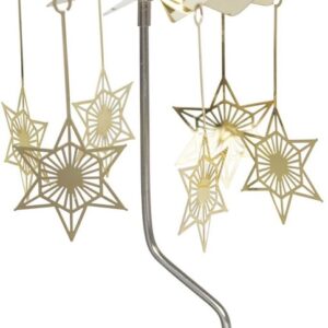 Rotor Theelicht - kerstster verguld -16cm