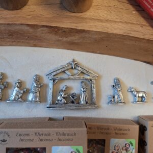 7-delige Kerststal Set mini metaal