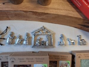 7-delige Kerststal Set mini metaal