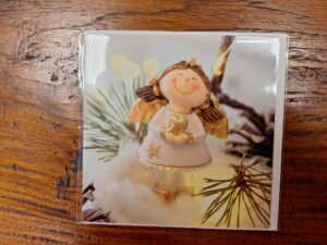 Kerstkaart met envelop Engel met Hartje