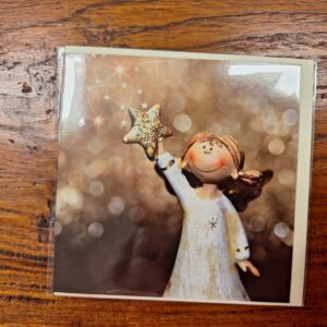 Kerstkaart met envelop Engel met Ster