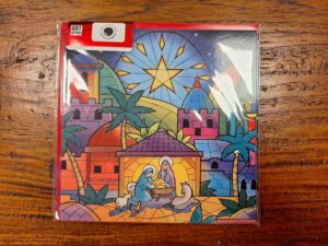 5 Kerstkaarten met enveloppen Kleurrijke Jozef en Maria