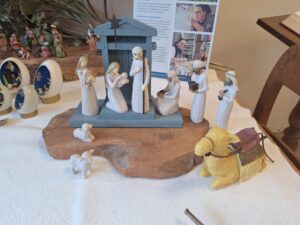 Kerstgroep met Stal - Beige / Blauw