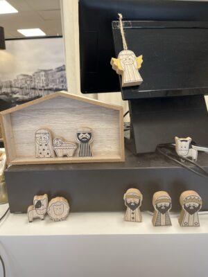 Houten kerststal eenvoudig