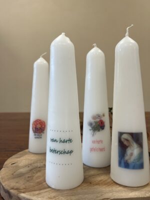 Kaars bedrukt met tekst of plaatje dun