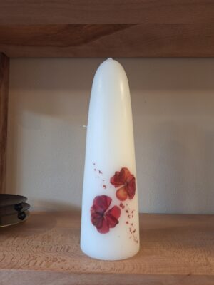 Kaars XL - breed - gedroogde bloemen