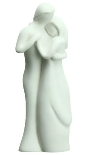 Beeld 'De Verliefden' - kunsthars/wit - 13cm