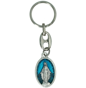 Sleutelhanger - Wonderbare - 22 mm ov - Email blauw