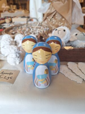Beeld Maria en Jezus - Hout - 10 cm
