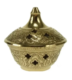 Wierookbrander - H 7 cm - Verguld messing