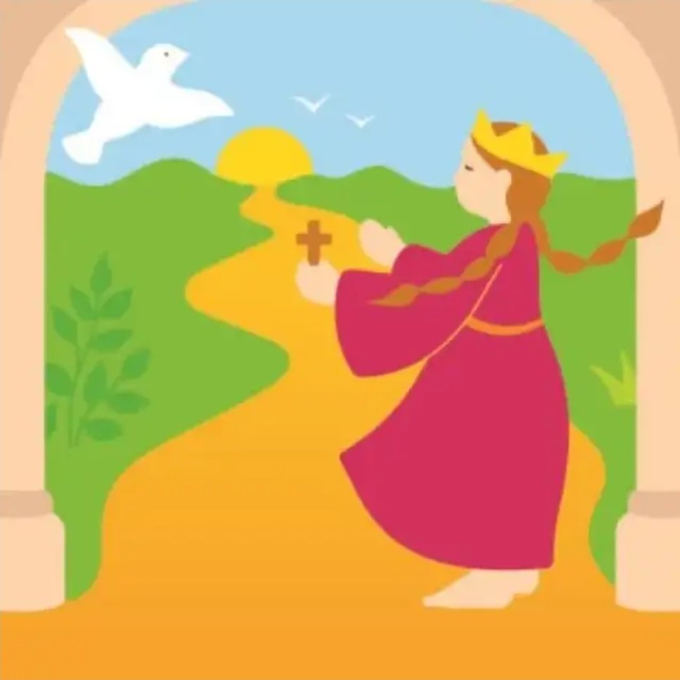 Schildering op hout – Prinses met duif – Handgeschilderd